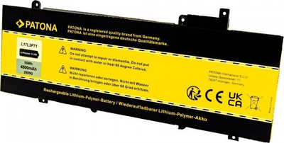 Bateri laptopi Patona për Lenovo ThinkPad T480s, 4800mAh, Li Pol, e verdhë