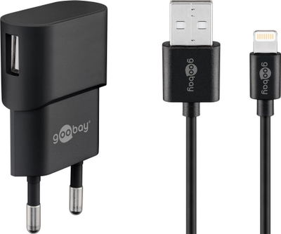 Karikues Wentronic Goobay Apple Lightning, 5W, 1A, ngjyrë e zezë