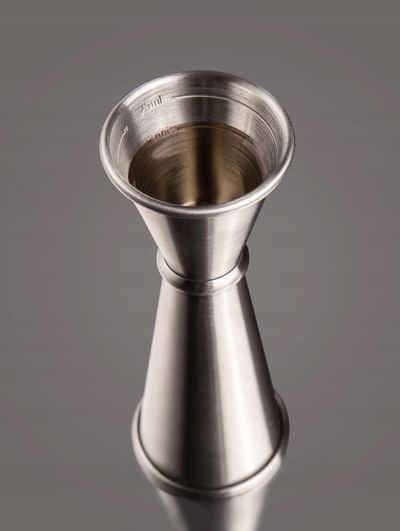 Matës pijeje Vacu Vin Japanese Jigger, 30–60 ml, çelik inox, argjendtë