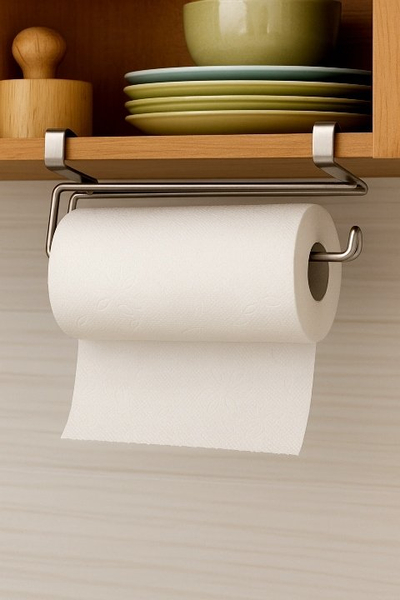 Mbajtës letre kuzhine Wirewel Under Cabinet, çelik, 24 cm, i zi mat