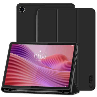Заштитна футрола за таблет Tech-Protect SmartCase Pen, за Lenovo Tab 10.1 TB-311, со sleep/wake функција, со држач за стилус, црна