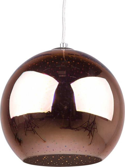 Llambë varëse Sessera Glass Copper, sferike, efekt fishekzjarrësh, shumëngjyrëshe
