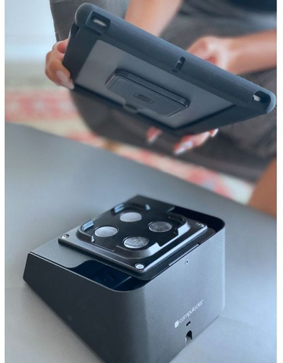 Standi për tablet Compulocks Magnetix Tablet Capsule, me montim magnetik, për tavolinë, ngjyrë e zezë