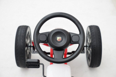 Gokart me pedale Abarth White, për fëmijë 3-8 vjeç, ngarkesë 25kg, i bardhë