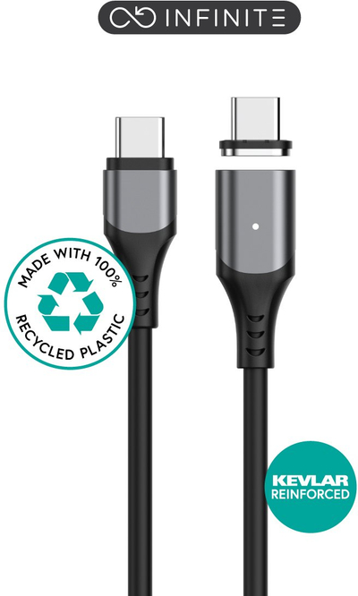 Kabllo karikimi USB C ESTUFF ES604265, magnetike, e zezë