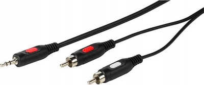 Kabllo audio Vivanco 46031, 3.5mm në 2x RCA, 2.5m, i zi