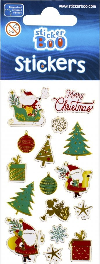 Ngjitëse Sticker Boo Christmas 478079, me motive festash, me ngjyrë ari