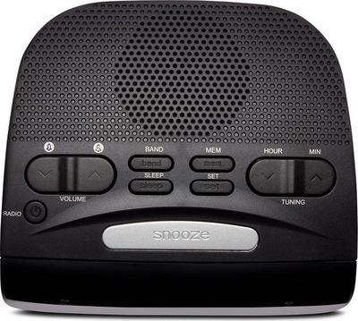 Radio alarm Aiwa CR-15, me radio FM, bateri rezervë, e zezë