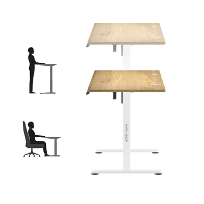 Tavolinë elektrike MA Leader 7.0 Craft, lartësi e rregullueshme, 140x70cm, e bardhë me dru