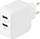 Karikues murit DELTACO, 2 porta USB A, 4.8A 24W, i bardhë