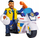 Lodër motor policie Simba Fireman Sam Malcolm, me figurë, bardh e blu