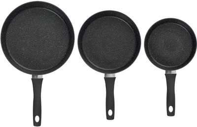 Set tiganësh MG Home Rubella, 3 copa, alumini, black marble