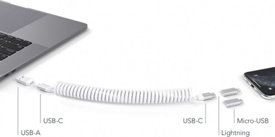 Kabllo udhëtimi Vonmählen Allroundo C, USB C me shumë fara, kuti e vogël, e bardhë