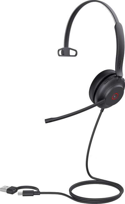 Kufje me kabllo Yealink UH37 Mono UC, USB C dhe USB A, të zeza
