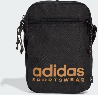 Çantë organizuese adidas Sportswear Organizer Pouch NP JE6706, me rrip shpatulle, me xhep përpara, e zezë