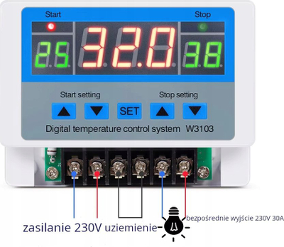 Termostat No Name HX-W3103 E6248, për me majt nën kontroll temperaturen mrena në ambjent