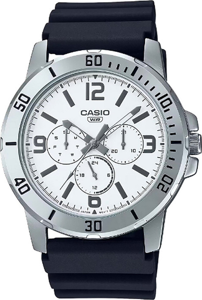 Ora dore Casio MTP VD300 7B, kronograf, për meshkuj, e zezë