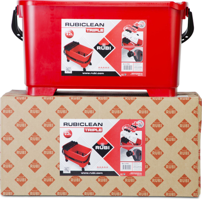 Kovë larje Rubi Rubiclean Triple, 22L, me rrota, e kuqe