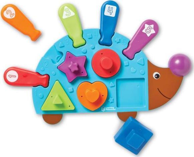 Lodër edukative Learning Resources Spike the Fine Motor Hedgehog, puzzle për forma, 11 pjesë, shumëngjyrëshe