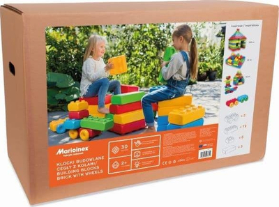 Blloqe ndërtimi me rrota Construction Blocks, set me 30 copa, shumëngjyrëshe