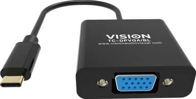 Adapter video Vision TC-USBCVGA/BL, USB C në VGA, i zi