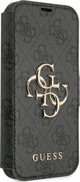 Këllëf libri GUESS 4G Metal Logo për iPhone 13 Pro, gri