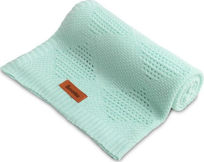 Batanije bebe Sensillo Bamboo, 100x80cm, 100% bambus, ngjyrë mint