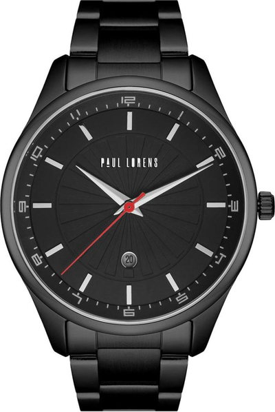 Ora dore Paul Lorens PL12156B2-1A5, meshkuj, quartz, e zezë