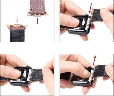 Rrip ore Dux Ducis për Apple Watch 38 40mm, lëkurë sintetike, i zi