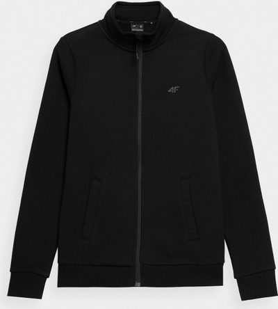 Bluzë sportive për goca 4F SWSF371, me zinxhir, microfleece, e zezë