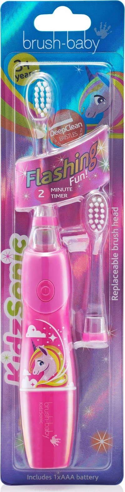 Set dhuratë furçë dhëmbësh elektrike Rockabilly KidzSonic, sonike, me timer, shumëngjyrëshe