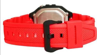 Orë dore Casio W-218H-4B, digjitale, për burra, e kuqe