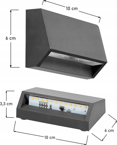 Ndriçues fasadë ADVITI Enye AD-OP-6190L4, 1.5W, LED SMD, IP65, gri