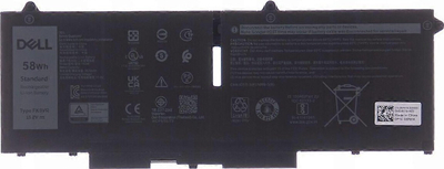 Bateri laptopi Dell Latitude 5430, 4 cell, 58Whr, e zezë