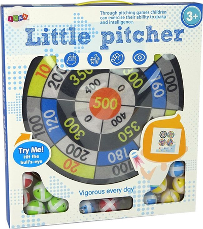 Set lojë shenjë LeanToys Dart Games, target 36 cm, toptha Velcro, shumëngjyrëshe