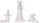 Set figura dekorative lepurushësh Beliani BREST, 3 copë, qeramikë, të bardha