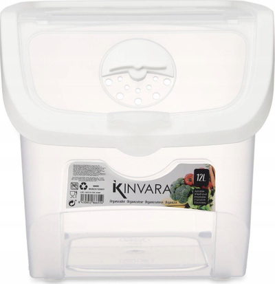 Shportë perimesh plastike, 12L, transparente, e bardhë