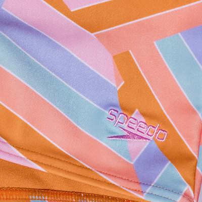 Set rrobash banjo për goca Speedo PT Bleg 2Pc, 2 pjesë, print shumëngjyrësh, portokalli