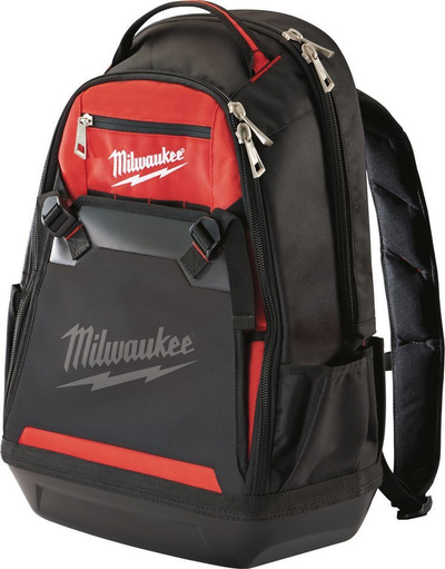 Çantë shpine pune Milwaukee Jobsite Backpack, najlon balistik, bazë plastike e forcuar, e zezë me të kuqe
