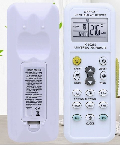 Telekomandë universale DA387 K 1028E, për kondicioner, ekran LCD, e bardhë