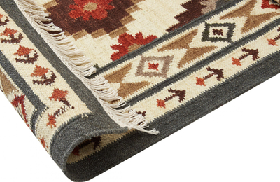 Tapet leshi GHUKASAVAN kilim, 200 x 300 cm, shumëngjyrësh