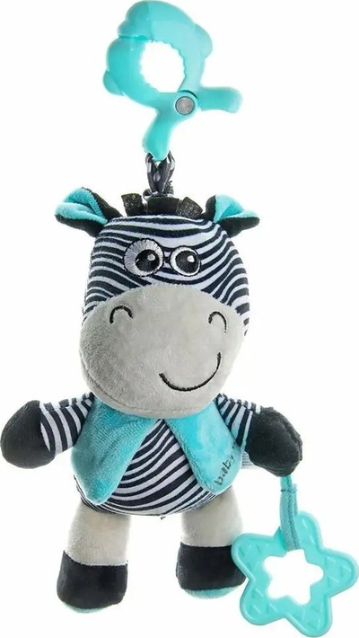 Lodër varëse pelushi Baby Mix Zebra, me muzikë, 17cm, në ngjyrë mente