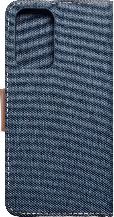 Kuti portofol për Samsung Galaxy A23 5G Canvas, material xhins, me magnet, blu