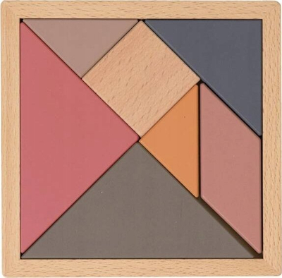 Lojë tangram Egmont, dru me ngjyra, shumëgjuhëshe