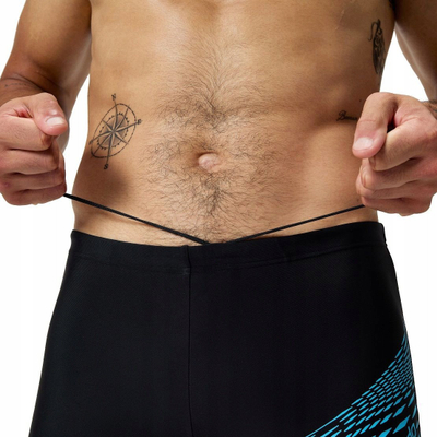 Купаќи боксери за мажи Speedo Medley Logo Aquashort, Enduraflex, црни и сини