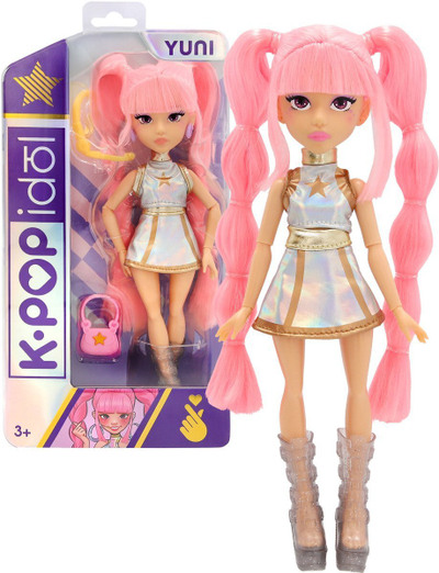 Kukull K Pop Idol Yuni Fashion, 25cm, me aksesorë, rozë