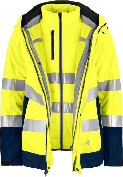 Xhaketë dimërore ProJob 6446, high visibility 3 në 1, e verdhë navy