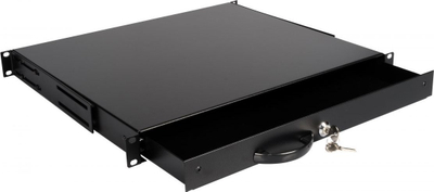Sirtar rack Equip me çelës 19", 1U, i zi RAL9005