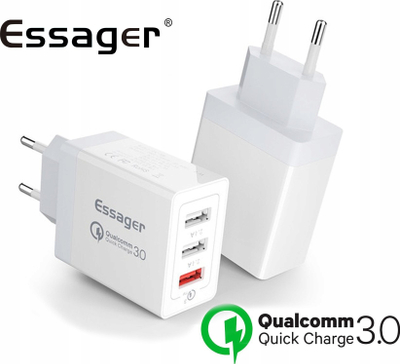 Karikues muri Essager QC3.0, 30W, 3 porta USB, i bardhë
