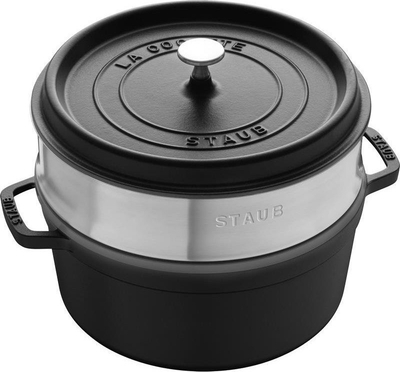 Tenxhere gize STAUB Round, prej gize, për soba me induksion, e zezë